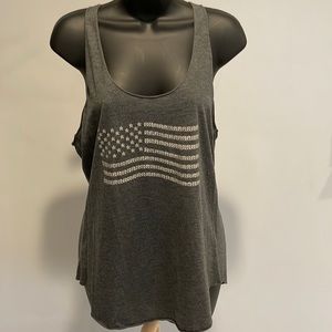 Distressed Soft American Rag Flag Tank Top Large